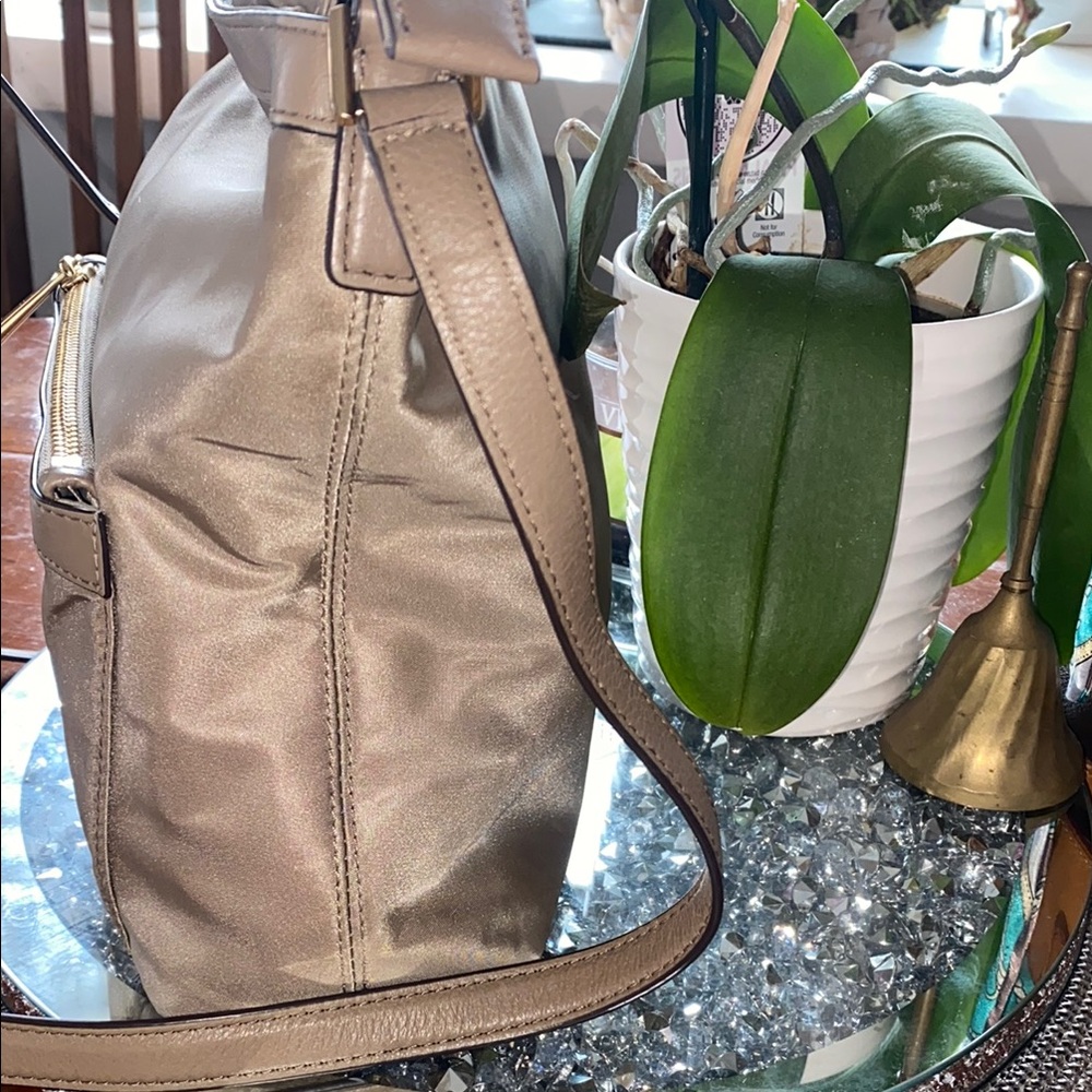 MICHAEL Michael Kors gold tan Crossbody Bag with Leather Trim - Picture 4 of 13